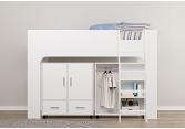 Edith White Wood Finish Mid Sleeper with Storage and Robe 2
